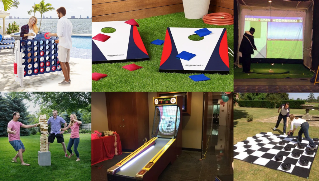 LAWN GAMES, ARCADE GAMES, INFLATABLES